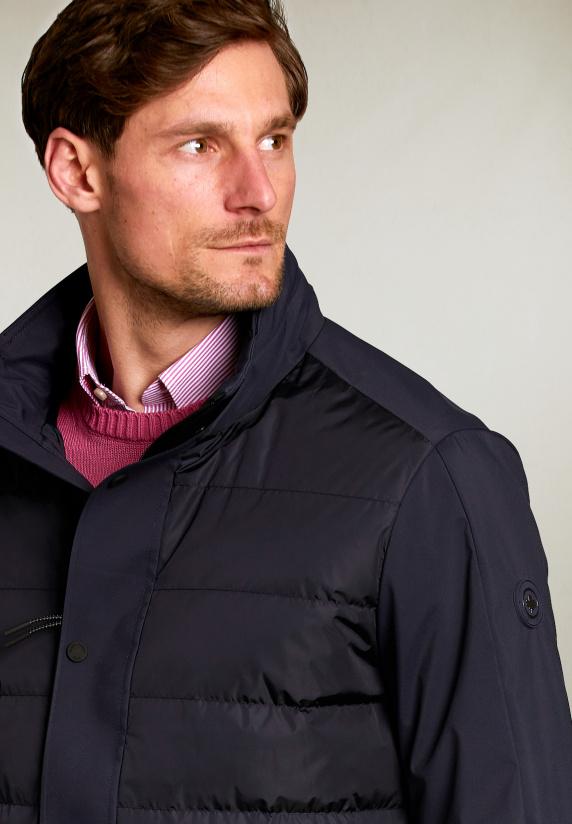 River Woods Gewatteerde Geknoopte Jas Navy