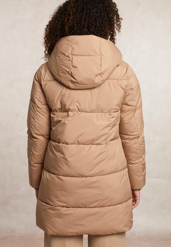 River Woods Gewatteerde Jas Met Kap Camel