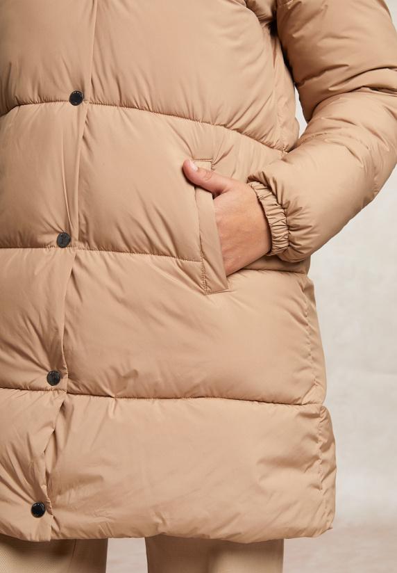 River Woods Gewatteerde Jas Met Kap Camel