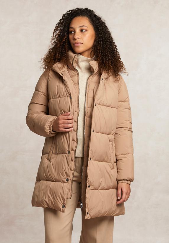 river woods Gewatteerde jas met kap camel