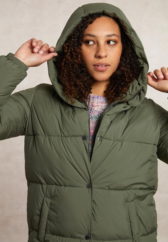 River Woods Gewatteerde Jas Met Kap Kaki