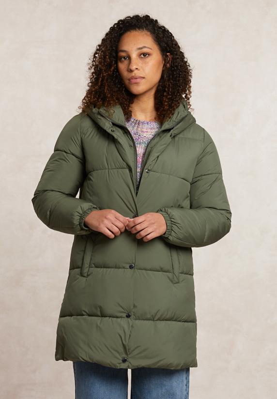 River Woods Gewatteerde Jas Met Kap Kaki