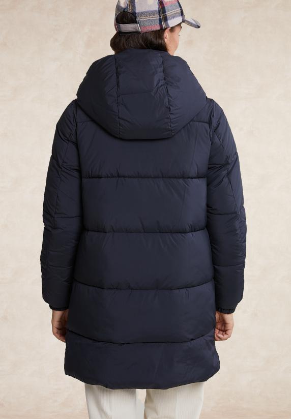 River Woods Gewatteerde Jas Met Kap Navy