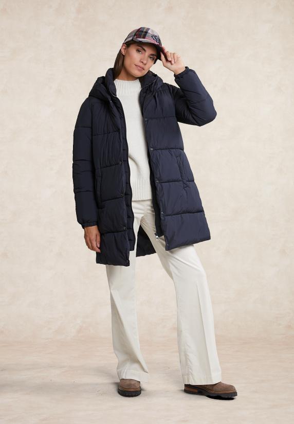 River Woods Gewatteerde Jas Met Kap Navy