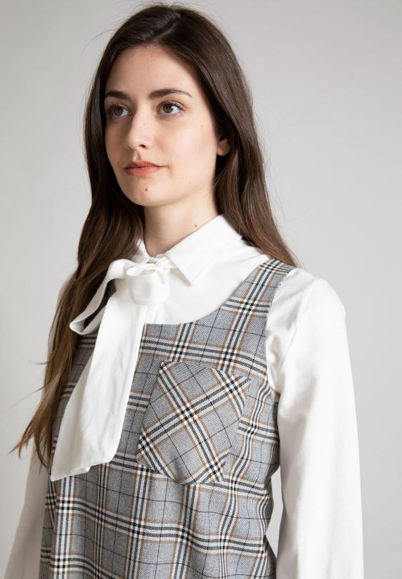 River Woods Grijze Mouwloze Slipoverjurk