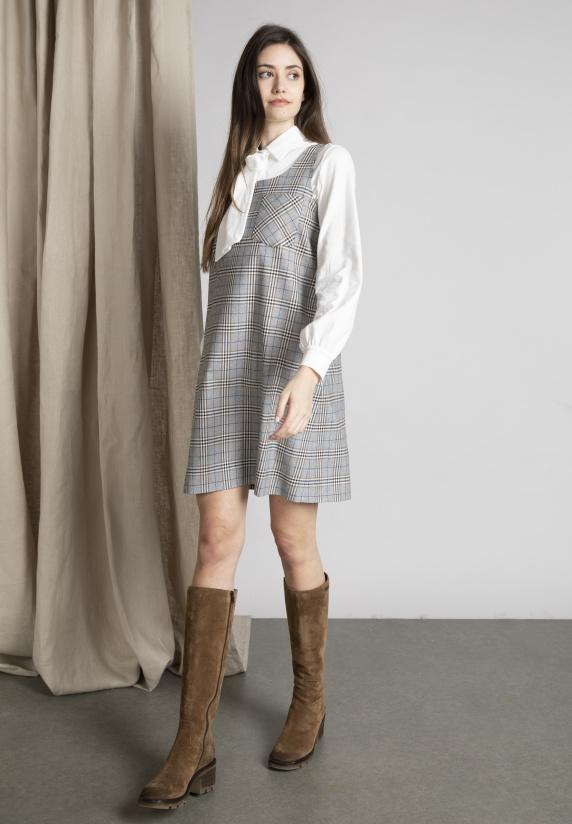 river woods Grijze mouwloze slipoverjurk