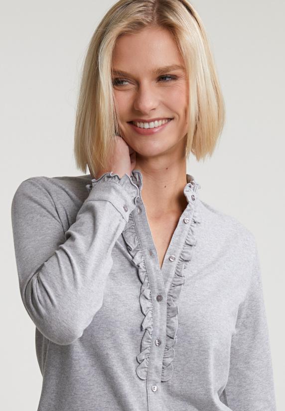 River Woods Grijze T-shirt Met Knopen