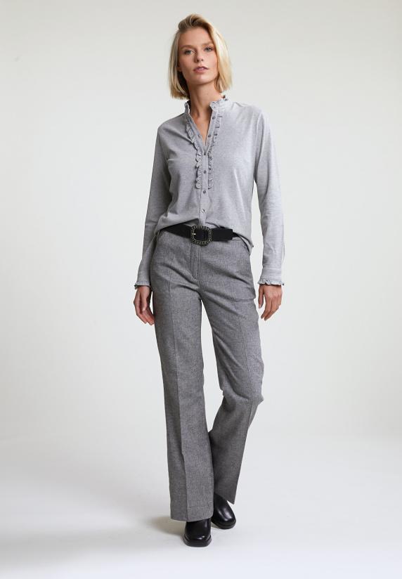 River Woods Grijze T-shirt Met Knopen