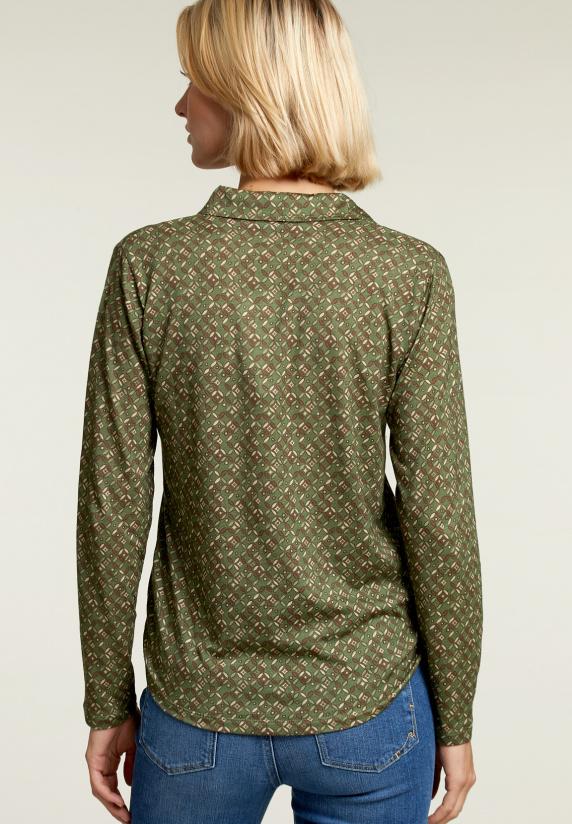 River Woods Groen/blauwe V-hals T-shirt