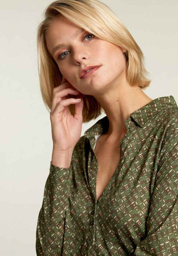 River Woods Groen/blauwe V-hals T-shirt