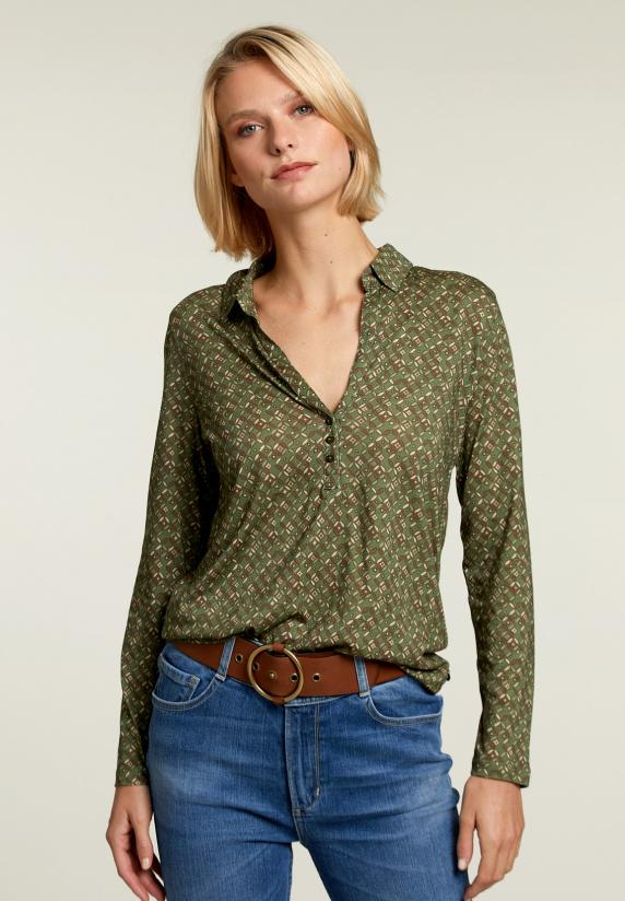 river woods Groen/blauwe V-hals T-shirt