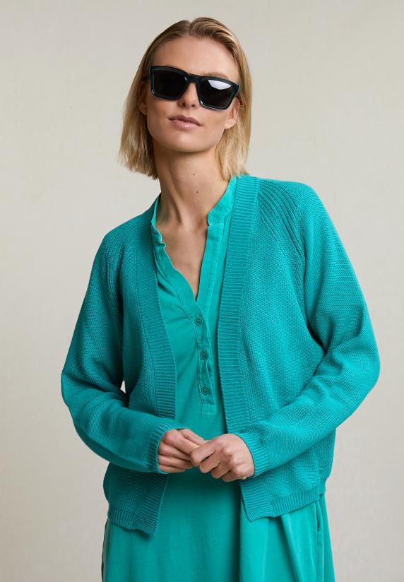 river woods Groene basic cardigan lange mouwen