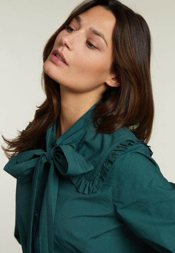 River Woods Groene Blouse Met Strik