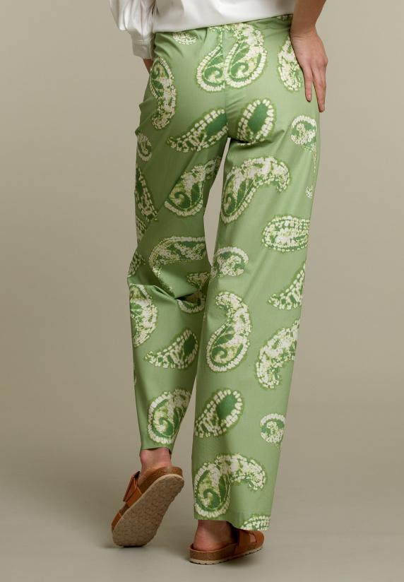 River Woods Groene Broek In Paisley Print