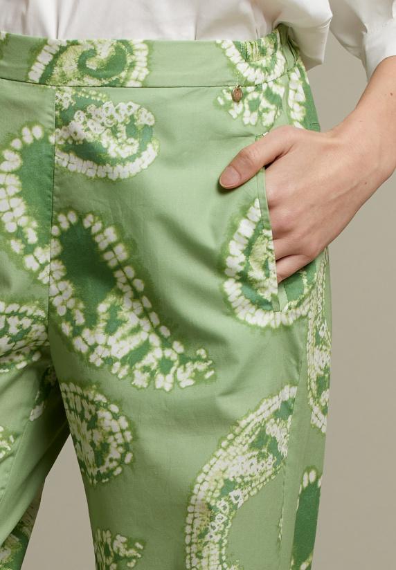 River Woods Groene Broek In Paisley Print