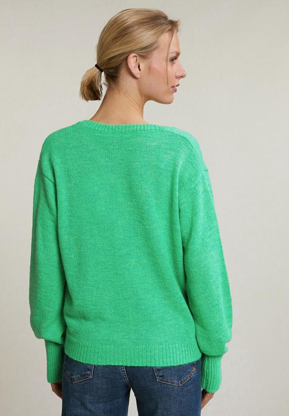 River Woods Groene Geknoopte Cardigan Ronde Hals
