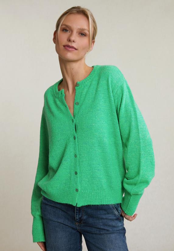 river woods Groene geknoopte cardigan ronde hals