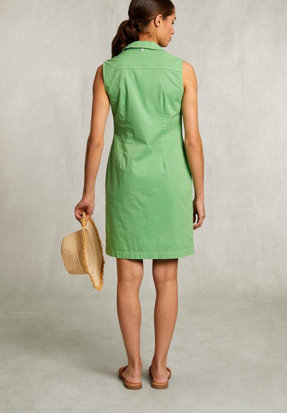 River Woods Groene Katoenen Mouwloze V-hals Jurk