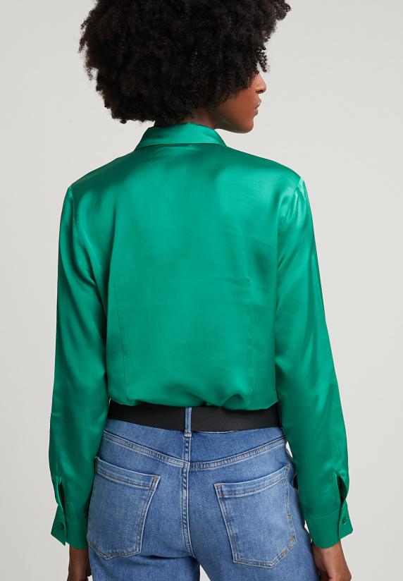 River Woods Groene Klassieke Blouse