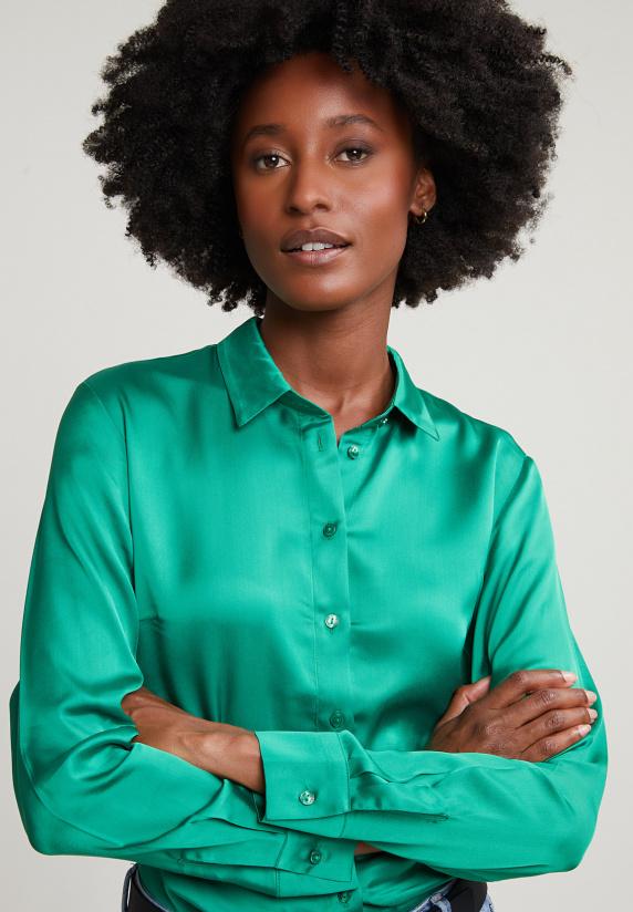 River Woods Groene Klassieke Blouse