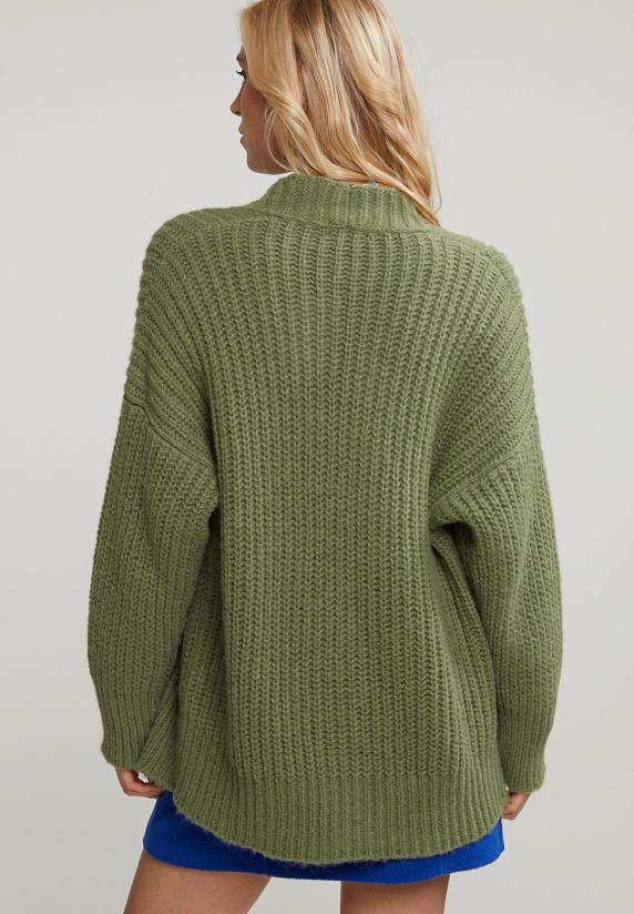 River Woods Groene Korte V-hals Cardigan