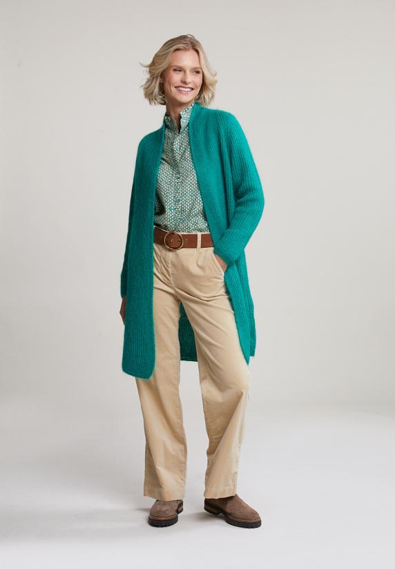 River Woods Groene Lange Cardigan Lange Mouwen