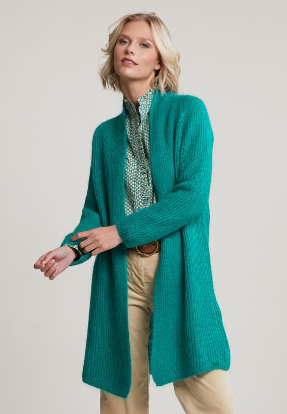 river woods Groene lange cardigan lange mouwen