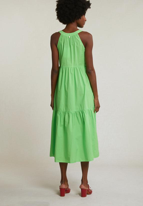 River Woods Groene Mouwloze V-hals Jurk