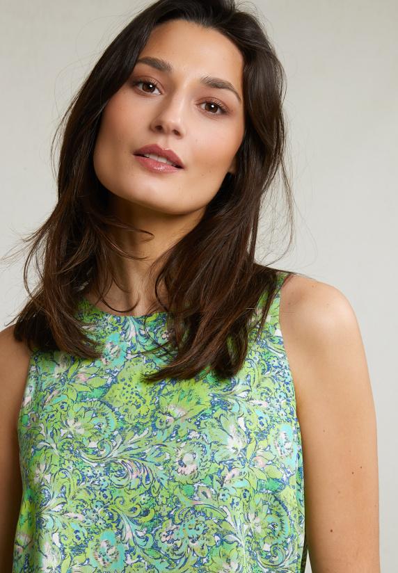 River Woods Groene Mouwloze Viscose Blouse