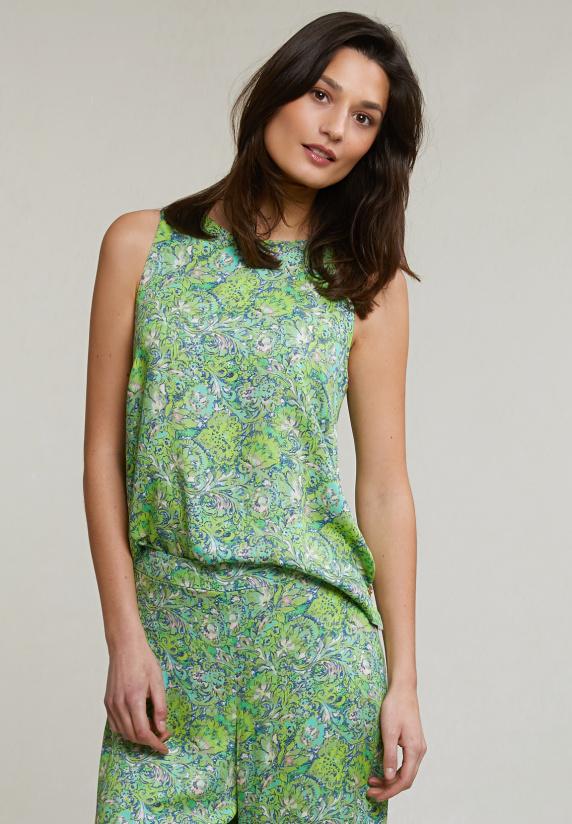 river woods Groene mouwloze viscose blouse