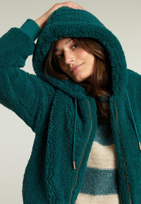 River Woods Groene Oversized Bomberjack Met Kap