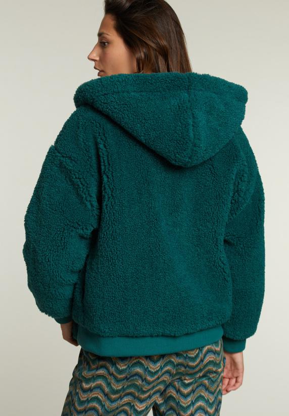 river woods Groene oversized bomberjack met kap