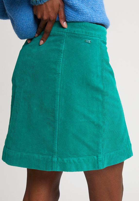 River Woods Groene Ribfluwelen Korte Rok