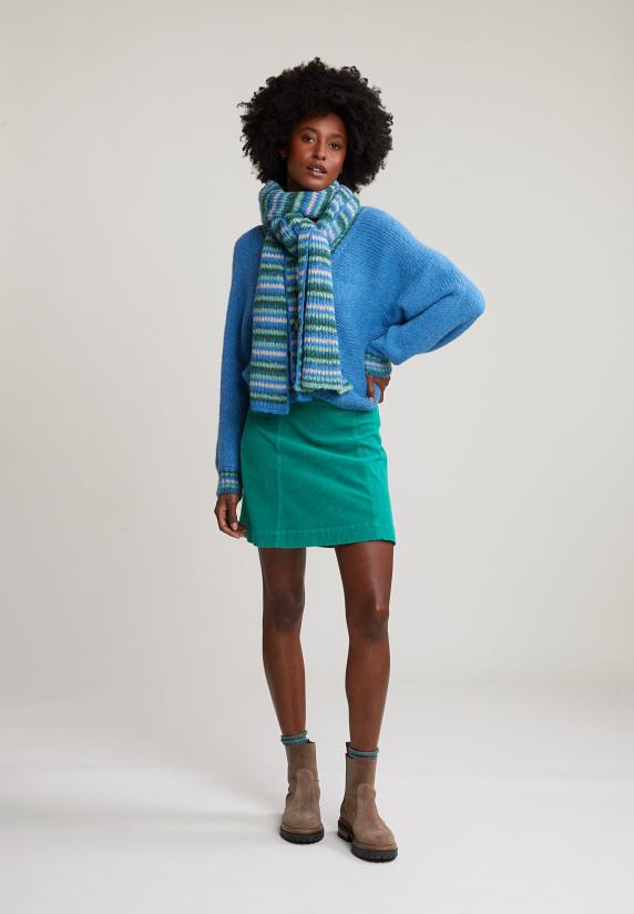 river woods Groene ribfluwelen korte rok