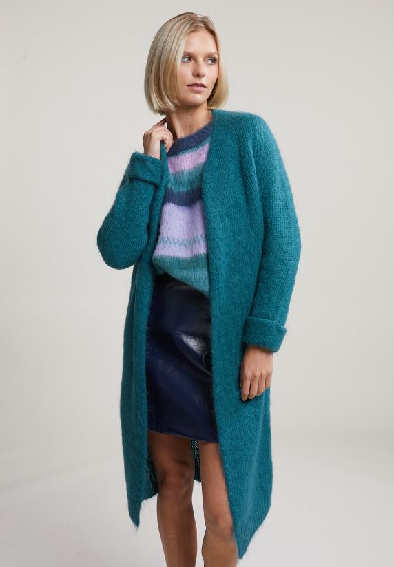 river woods Groene V-hals cardigan lange mouwen