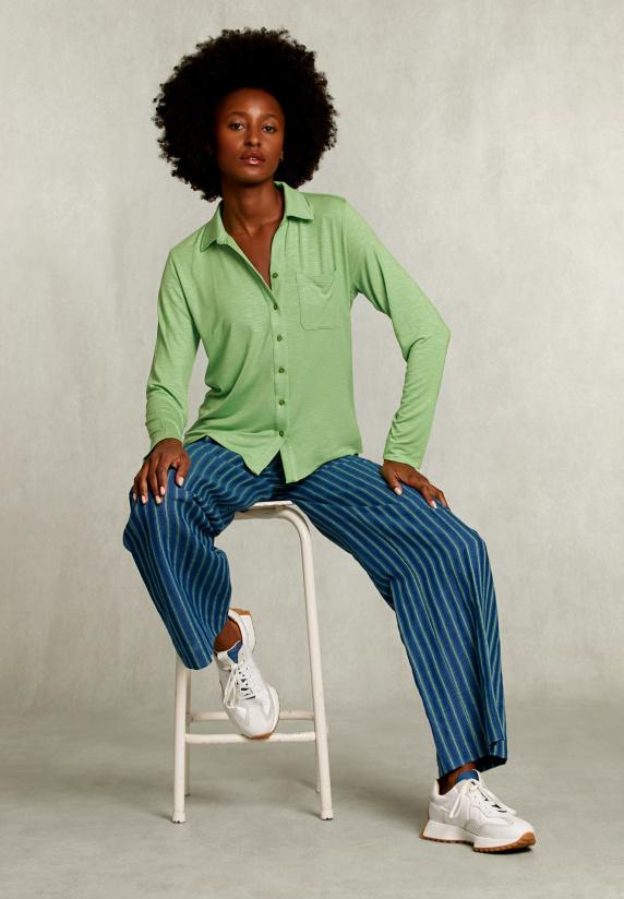 River Woods Groene Viscose T-shirt Met Zak