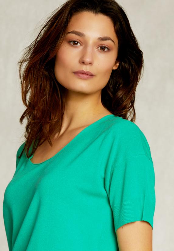 River Woods Groene Viscose Trui Korte Mouwen