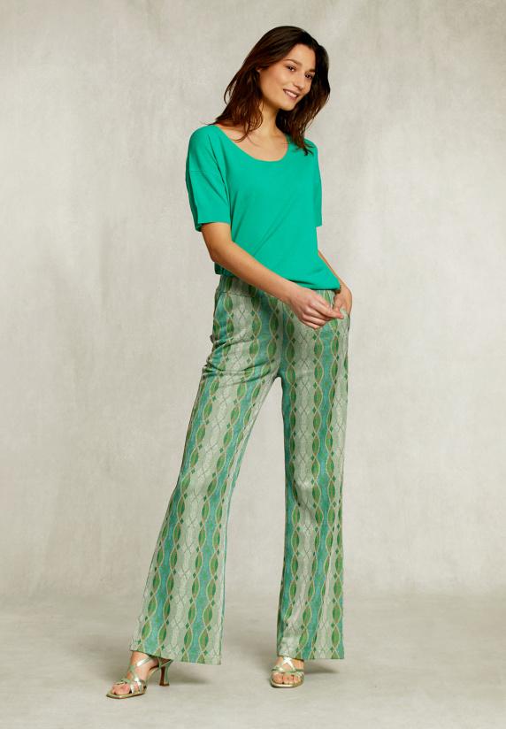 River Woods Groene Viscose Trui Korte Mouwen