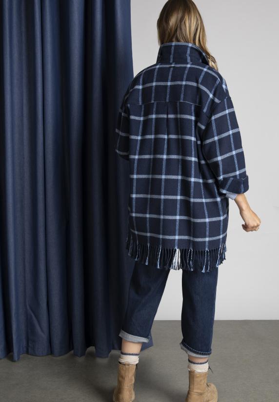 River Woods Jas Met Franjes In Blauw