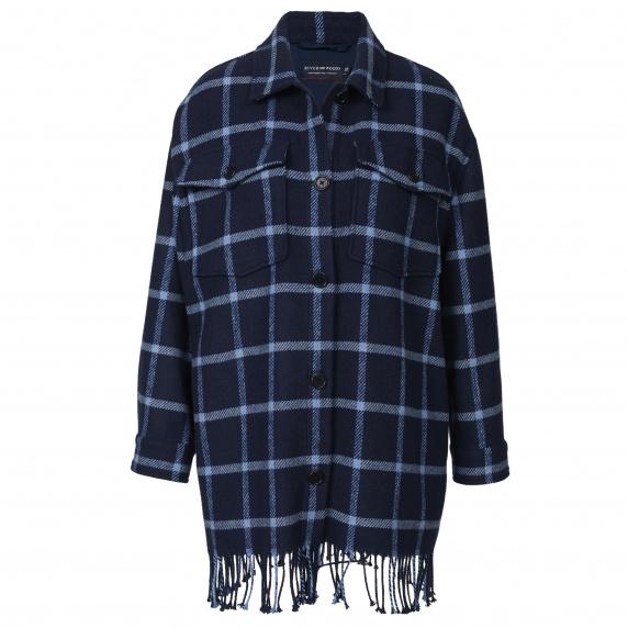 River Woods Jas Met Franjes In Blauw