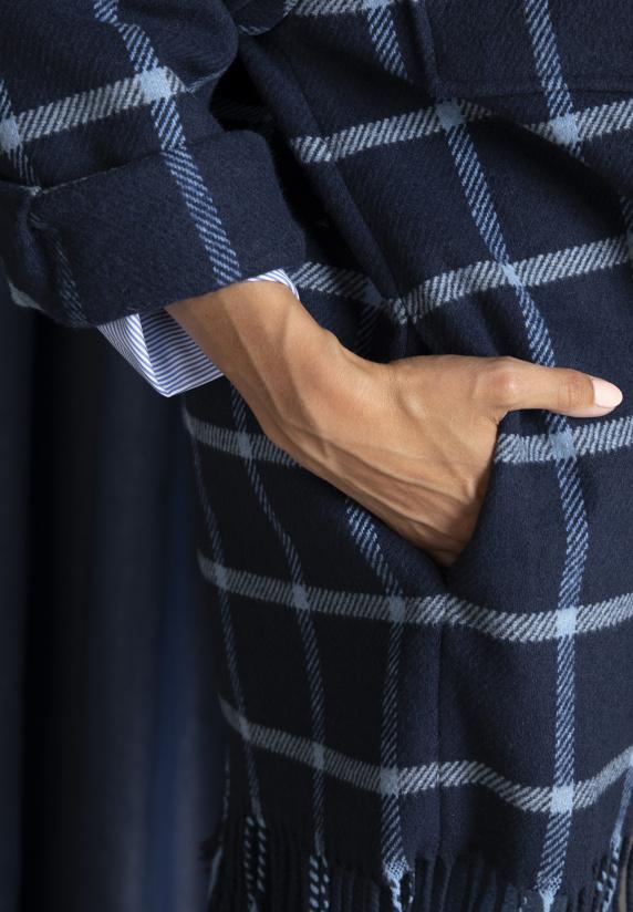 River Woods Jas Met Franjes In Blauw