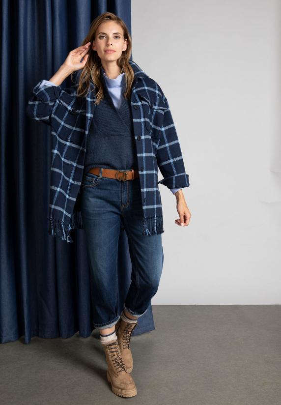 river woods Jas met franjes in blauw