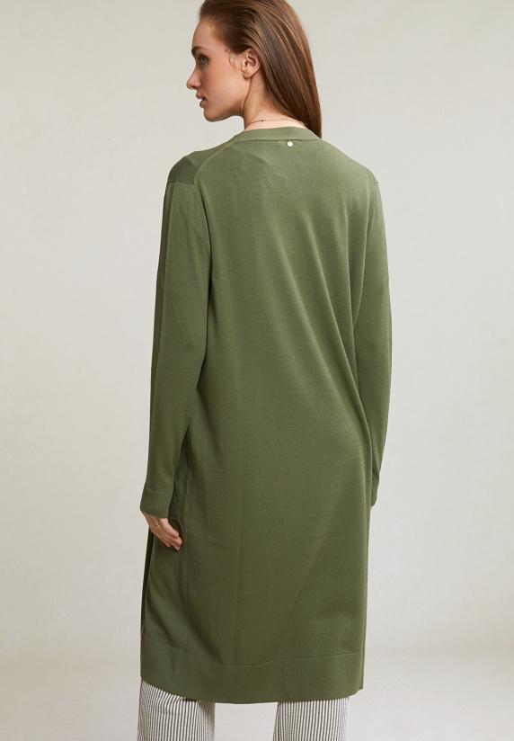 River Woods Kaki Lange Cardigan Lange Mouwen