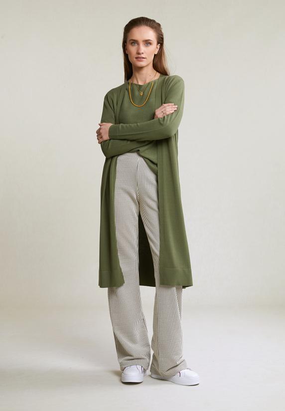 river woods Kaki lange cardigan lange mouwen