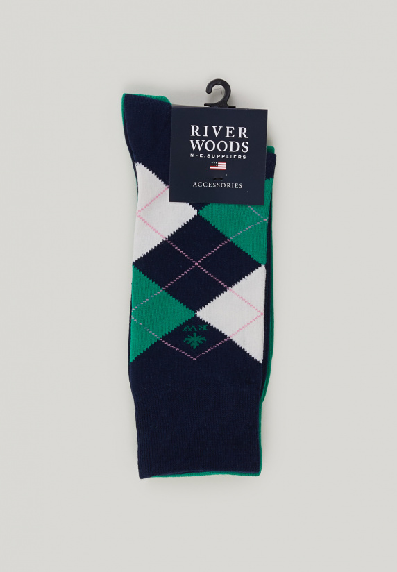 River Woods Katoenen 2-paar Sokken Navy/groen