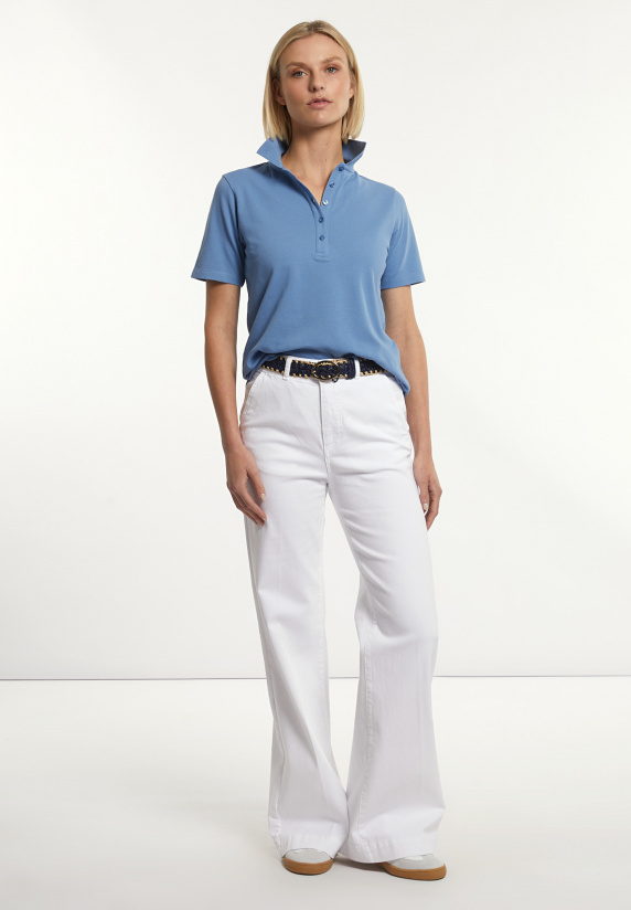 River Woods Katoenen Basic Polo Korte Mouwen Blauw