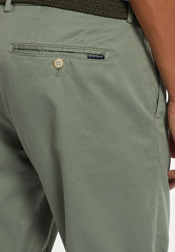 River Woods Katoenen Basic Stretch Chinoshort Moss