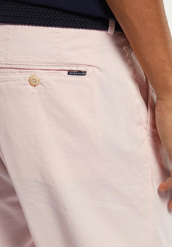 River Woods Katoenen Basic Stretch Chinoshort Roze