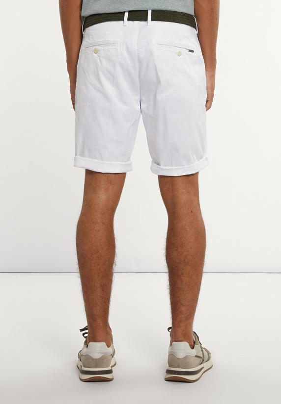 River Woods Katoenen Basic Stretch Chinoshort Wit