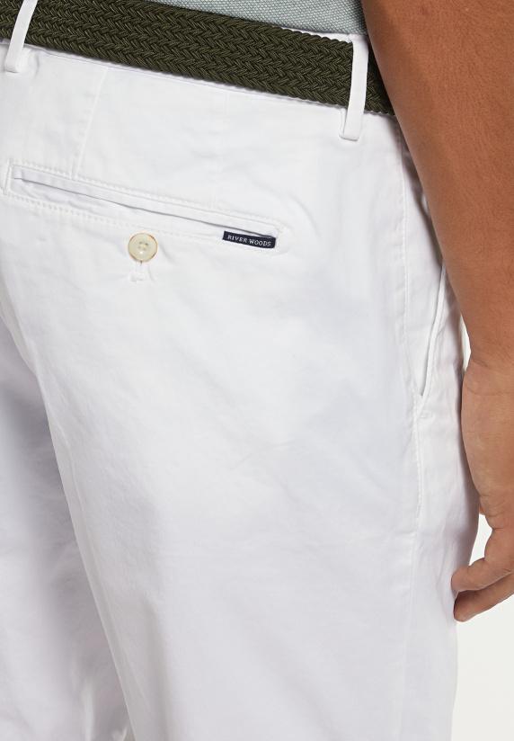 River Woods Katoenen Basic Stretch Chinoshort Wit